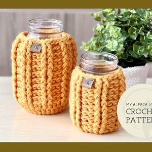 Crochet PATTERN: Mason Jar Cozies, Pint & Quart Sizes | Instant Download PDF| Easy Crochet Project| Ball Jar Pattern| Minimalist Table Decor