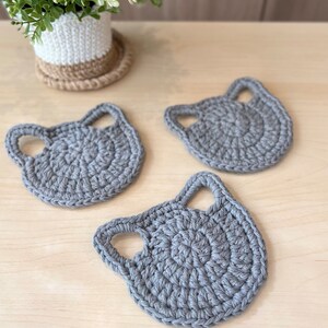 Cat Dish Scrubbies Set of 3 Hand-crocheted 100% Cotton Kitty Wash Cloth Cute Kitchen Linen Cat Lovers Gift Housewarming Gift image 7