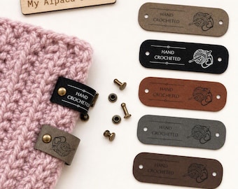 Vegan Leather Tags (set of 5, 10 or 20), Snap-rivets included