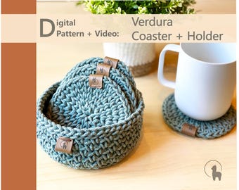 Pattern and Video: Round Coaster with Holder, Modern Crochet Home Decor