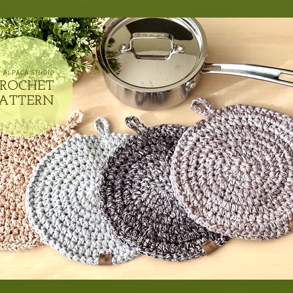 Crochet PATTERN: Chunky Rustic Trivet/ Hot pad | Instant Download PDF | Hangable Potholder | Reversible Round Placemat | Farmhouse Doilies