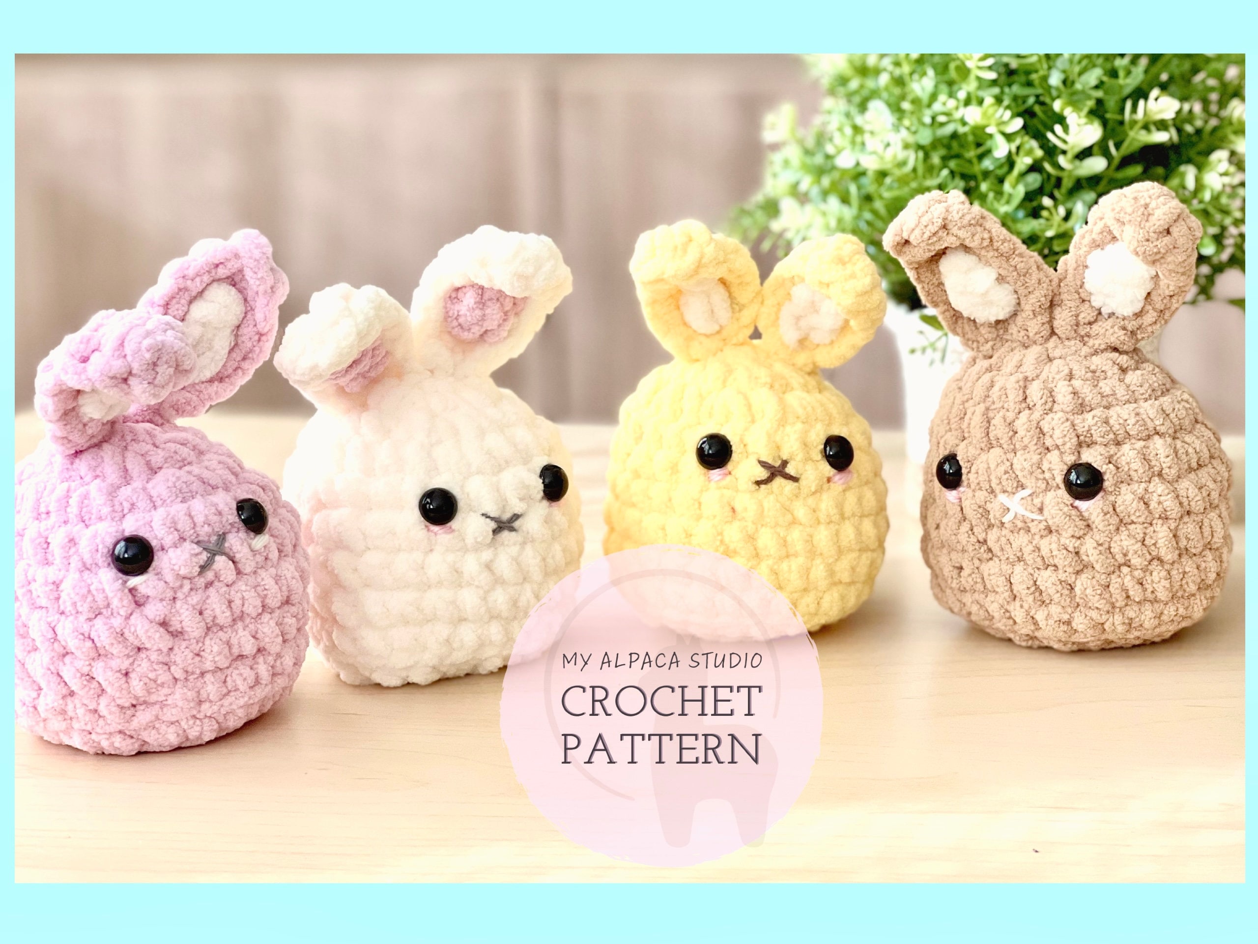 Easter bunny crochet pattern, Kawaii crochet bunny pattern, - Inspire Uplift