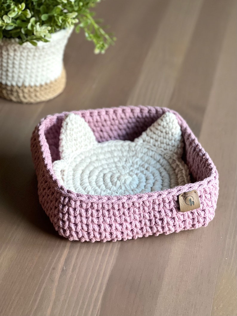 Crochet PATTERN: Square Basket Instant Download PDF Minimalist Modern Home Decor Multipurpose Organizer for Entryway, Bathroom, Pantry image 9