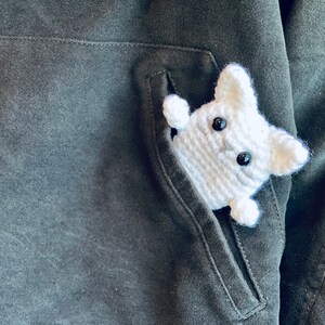 Ganchillo, 2 tamaños: Muñeco de bolsillo de gato Amigurumi / Decoración espeluznante de Halloween / Guirnalda de fantasmas de Halloween / Llavero de gato / Broche de gatito / Regalo para amantes de los gatos imagen 10