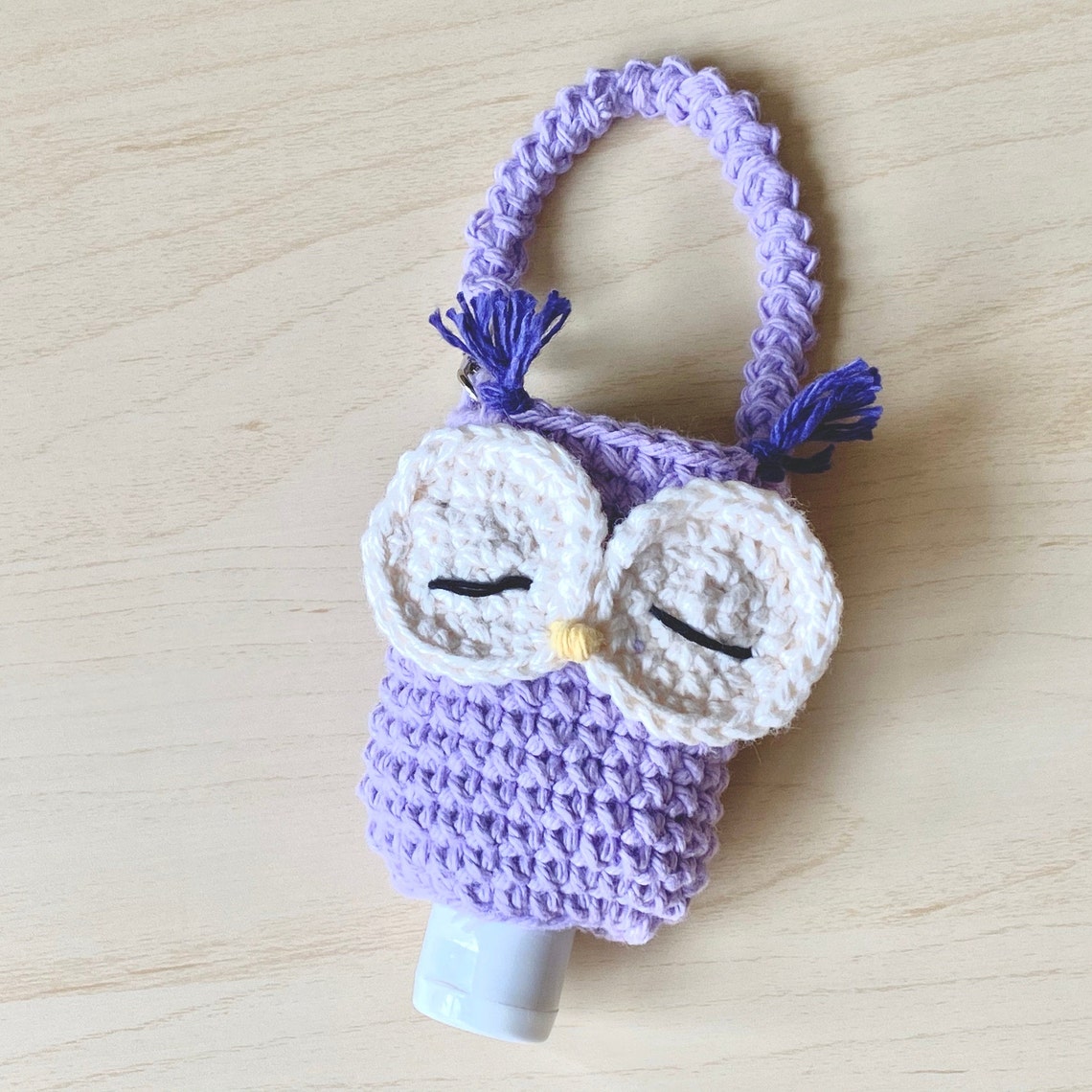 Owl Hand Sanitizer Holder Hand Crocheted Cute Bag Charm Etsy