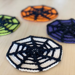 Crochet PATTERN: Halloween Spider Web Coasters DIY Halloween Table Decor Spooky Home Decor Crochet Doilies Crochet Halloween image 9