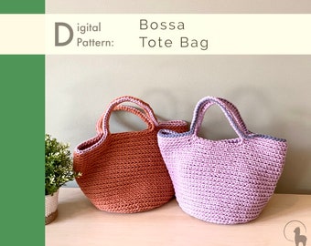 Crochet Bag PATTERN ⪼ Bossa | Instant Download PDF | Crochet Elbow Purse | Minimalist Handheld Market Bag | Scandinavian Bag | Boho Tote Bag