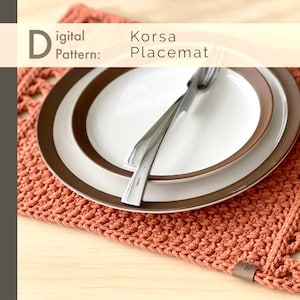 Crochet PATTERN: Rectangle Placemat, Modern Farmhouse Table Decor (PDF Download)