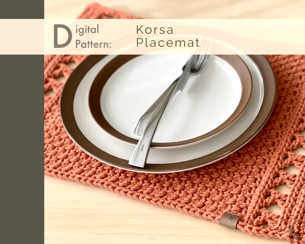 Crochet PATTERN: Rectangle Placemats | Instant Download PDF | Modern Farmhouse Table Decor | Accent Table Doilies | Table Centerpiece
