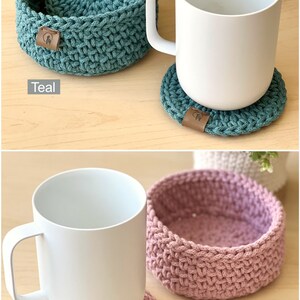 Round Coasters, Set of 4 / 6 / 8| Hand Crocheted With Cotton Cord| With ...