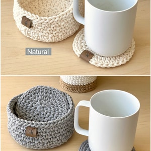 Round Coasters, Set of 4 / 6 / 8 Hand Crocheted With Cotton Cord With ...
