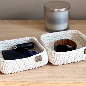 Crochet PATTERN: Square Basket Instant Download PDF Minimalist Modern Home Decor Multipurpose Organizer for Entryway, Bathroom, Pantry image 8