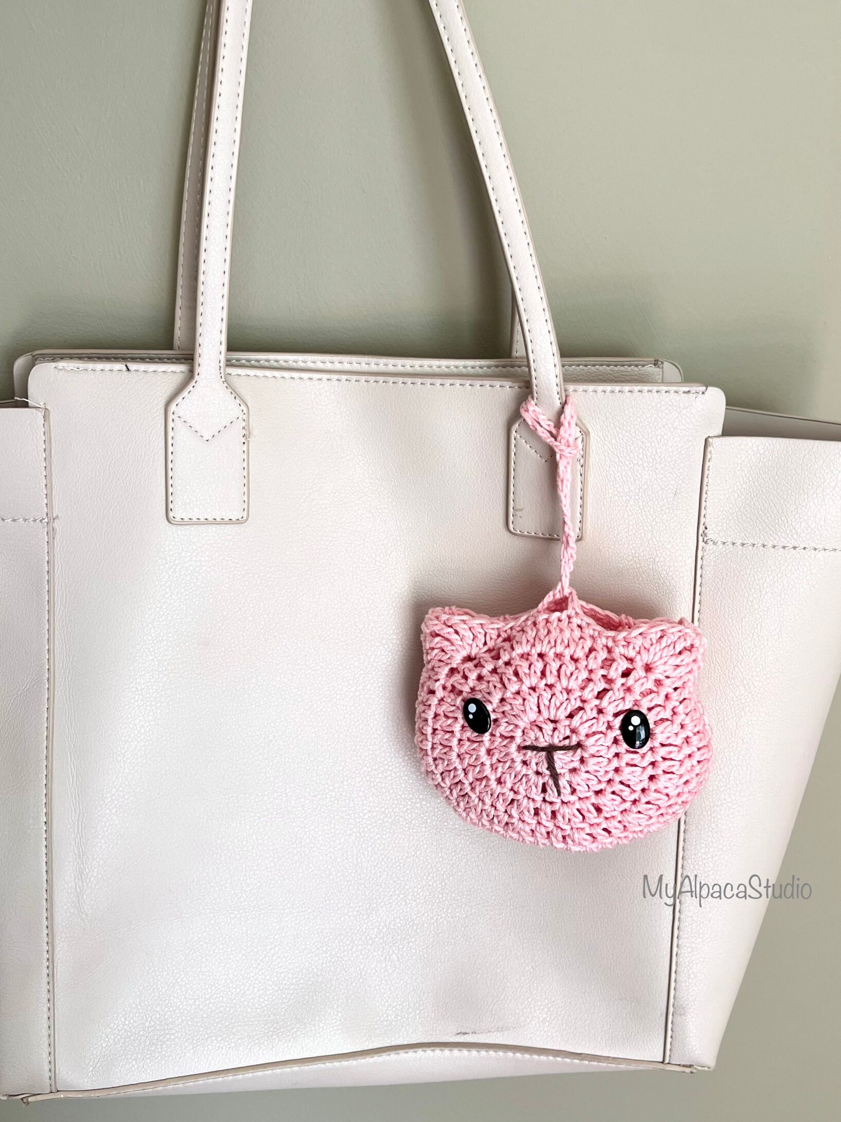 Crochet De Sac à Main Pliable - Motif Chat Mignon - Porte-Sac De Table Pour Resto, Bureau, Cadeau Femme