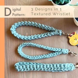 Crochet PATTERN: Wristlet in 3 designs | Instant Download PDF | Minimalist | Textured | Adjustable in length | Quick n Easy Handmade Gift
