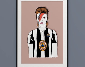 Geordie Bowie A4 Print | Newcastle Gift | Newcastle United | NUFC | Geordies | Toon Army