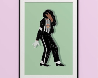 Geordie Michael Jackson A4 Print | Newcastle Gift | Newcastle United | NUFC | Geordies | Toon Army