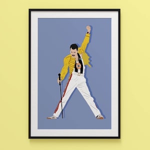 Geordie Freddie Mercury Queen A4 Print | Newcastle Gift | Newcastle United | NUFC | Geordies | Toon Army