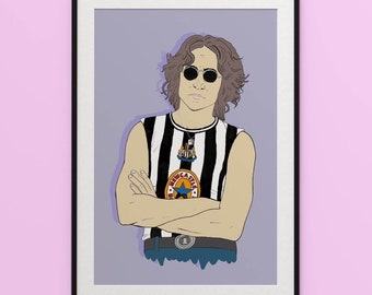 Geordie John Lennon The Beatles A4 Print | Newcastle Gift | Newcastle United | NUFC | Geordies | Toon Army