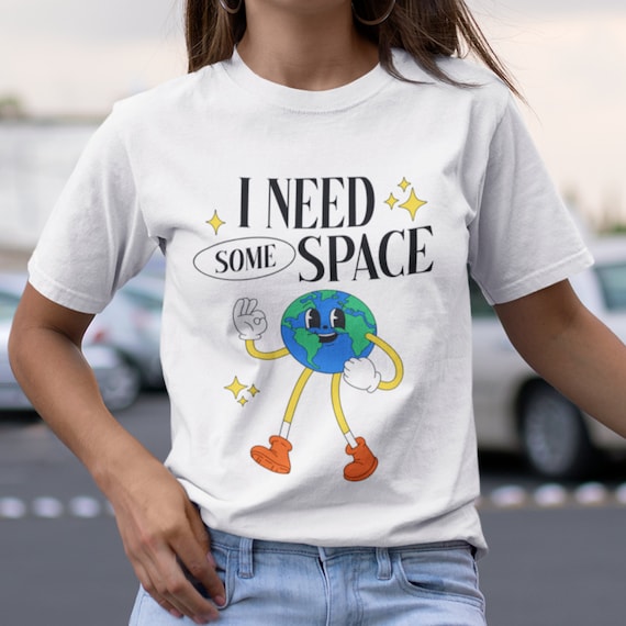 Retro Graphic I Need Space Unisex T shirt Vintage Aesthetic Summer Tee Shirt Retro Funny Cartoon Character Mascot Retro Planet Earth Etsy
