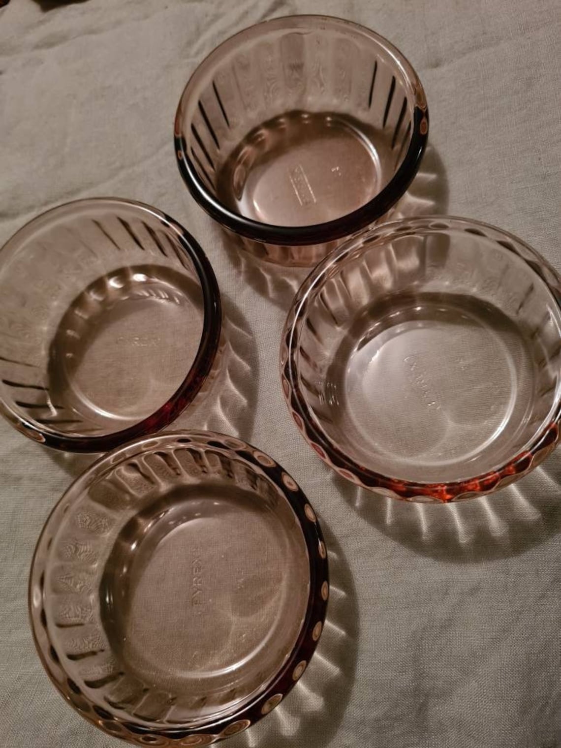 4 pyrex ramekins. Etsy