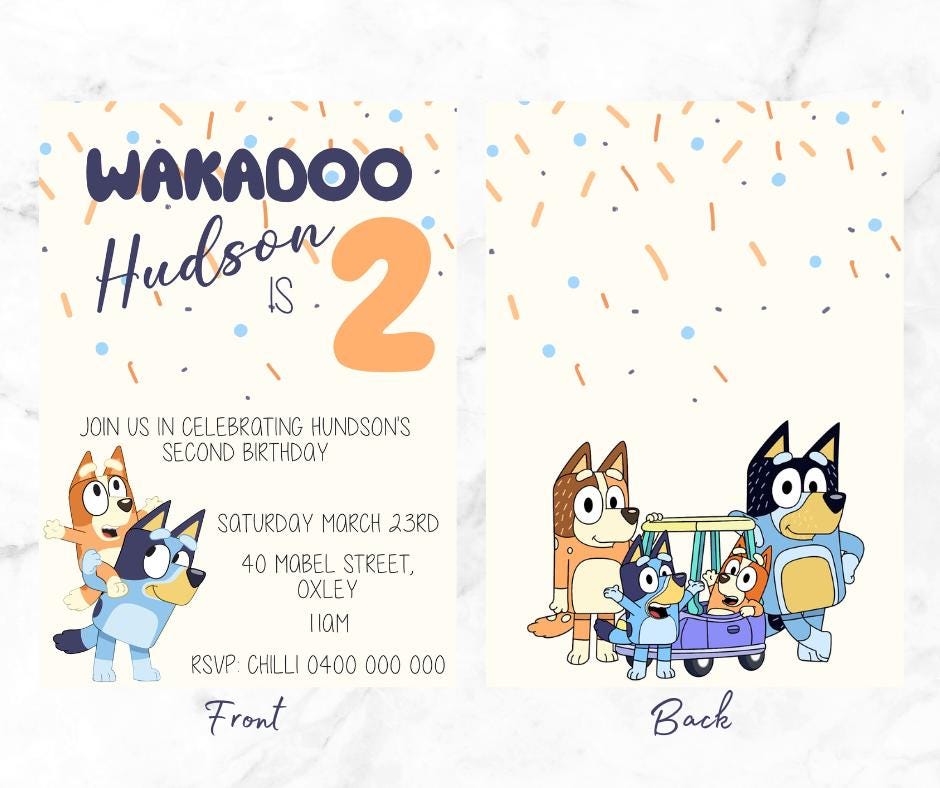 Bluey Birthday Adventure Invite