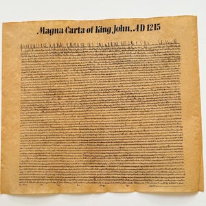 Poster Print Magna Carta of King John 1215, reproduction Old Print Historical Documents King George III  in Original Latin  16" x 13.75"