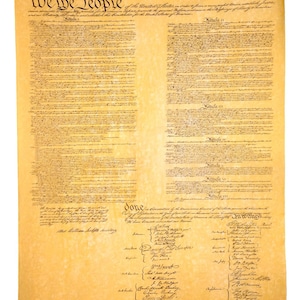 Poster Print &quot;We the people&quot; Replica Original The Constitution of the United States on one sheet for easy framing & display. 29H x 23W print