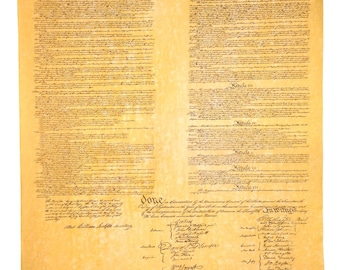 Constitution of the United States Poster: Replica Print (29H x 23W)