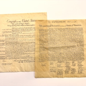 Posters Print Set Oversize Replica U.S Declaration of Independence and The U.S.Bill of Rights. Each on one sheet, frame  & display 29H x 23W