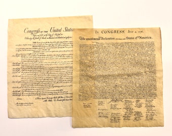 Conjunto de carteles de la Declaración de Independencia y la Carta de Derechos (29 de alto x 23 de ancho)