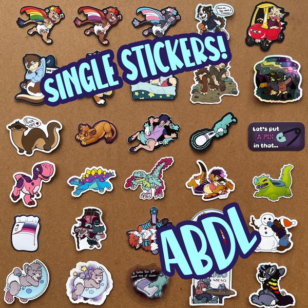 Single Stickers | ABDL Agere Babyfur Kidfur Furry Diapers