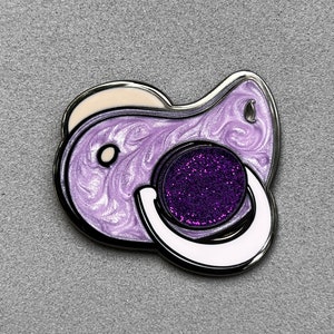 Pacifier Enamel Pin 4 Color Options ABDL Agere Poofy Pins No. 068 image 2