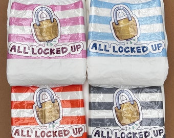 All Locked Up Diaper Panel Stickers | ABDL Chastity Kink Diapers