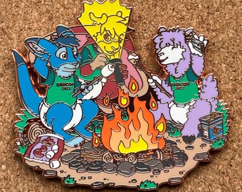 Babyfur Campfire Stories | Poofy Pins No. 049 Babcon 2022 | ABDL Agere Babyfur Furry Fursona Enamel Pin