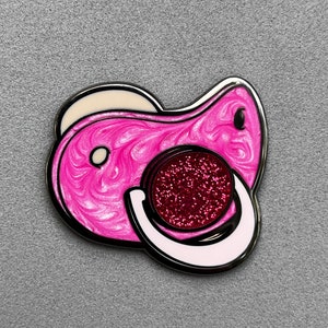 Pacifier Enamel Pin 4 Color Options ABDL Agere Poofy Pins No. 068 image 3