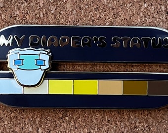 My Diaper Status Slider Pin | ABDL Kink Agere | Poofy Pins