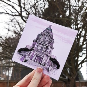 Quadratische Postkarte | Williamson-Park | Ashton Gedenkstätte | Original Postkarte | Wandkunst | Architektur Kunst | Fantasie Kunst | Recycelte Materialien