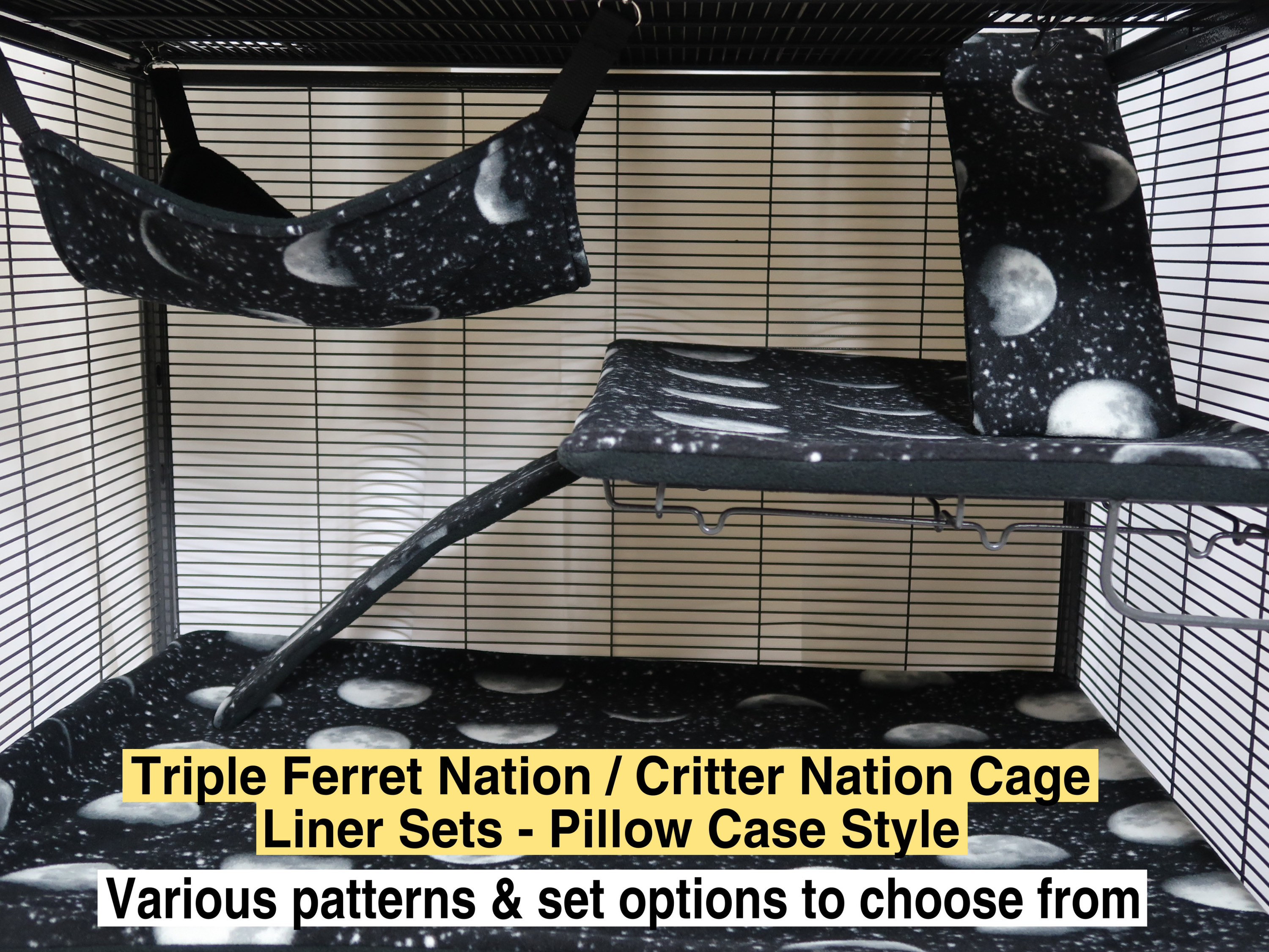 Triple Ferret Nation / Critter Nation Cage Liner Sets Pillow