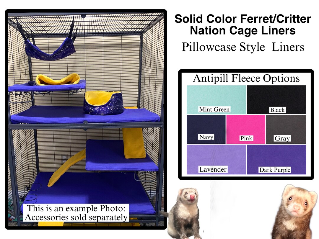 Solid Color Ferret / Critter Nation Cage Liners, Pillowcase Style