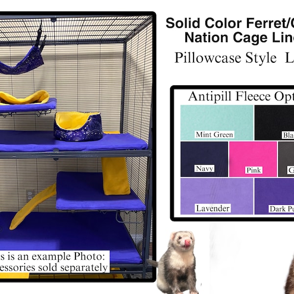 Solid Color Ferret / Critter Nation Cage Liners, Pillowcase Style Liners