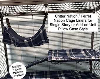 Fleece Cage Liner Set for Critter/Ferret Nation Single Story & Add-On Unit: Pillowcase Style
