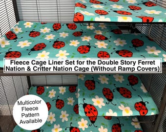 Fleece Cage Liner Set for the Double Story Ferret Nation & Critter Nation Cage (Without Ramp Covers)