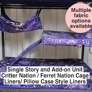 Critter Nation / Ferret Nation Cage Liners for Single Story/Add-on Unit - Pillow Case Style