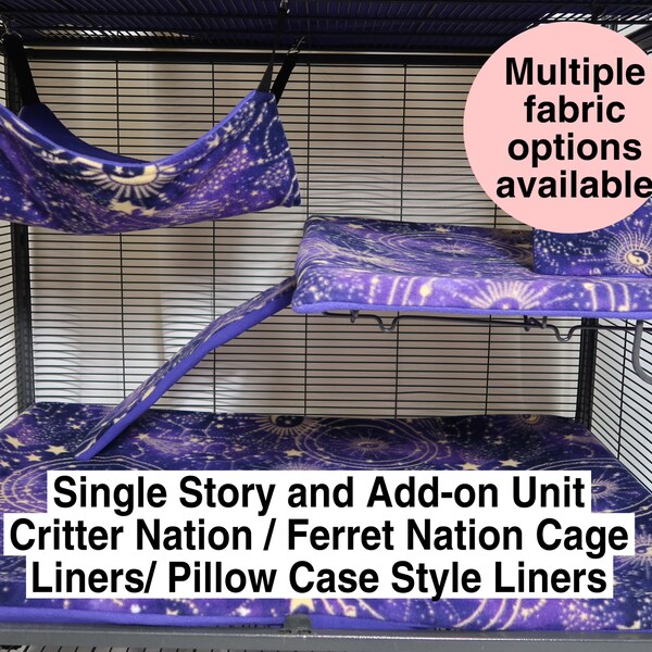 Critter Nation / Ferret Nation Cage Liners for Single Story/Add-on Unit - Pillow Case Style
