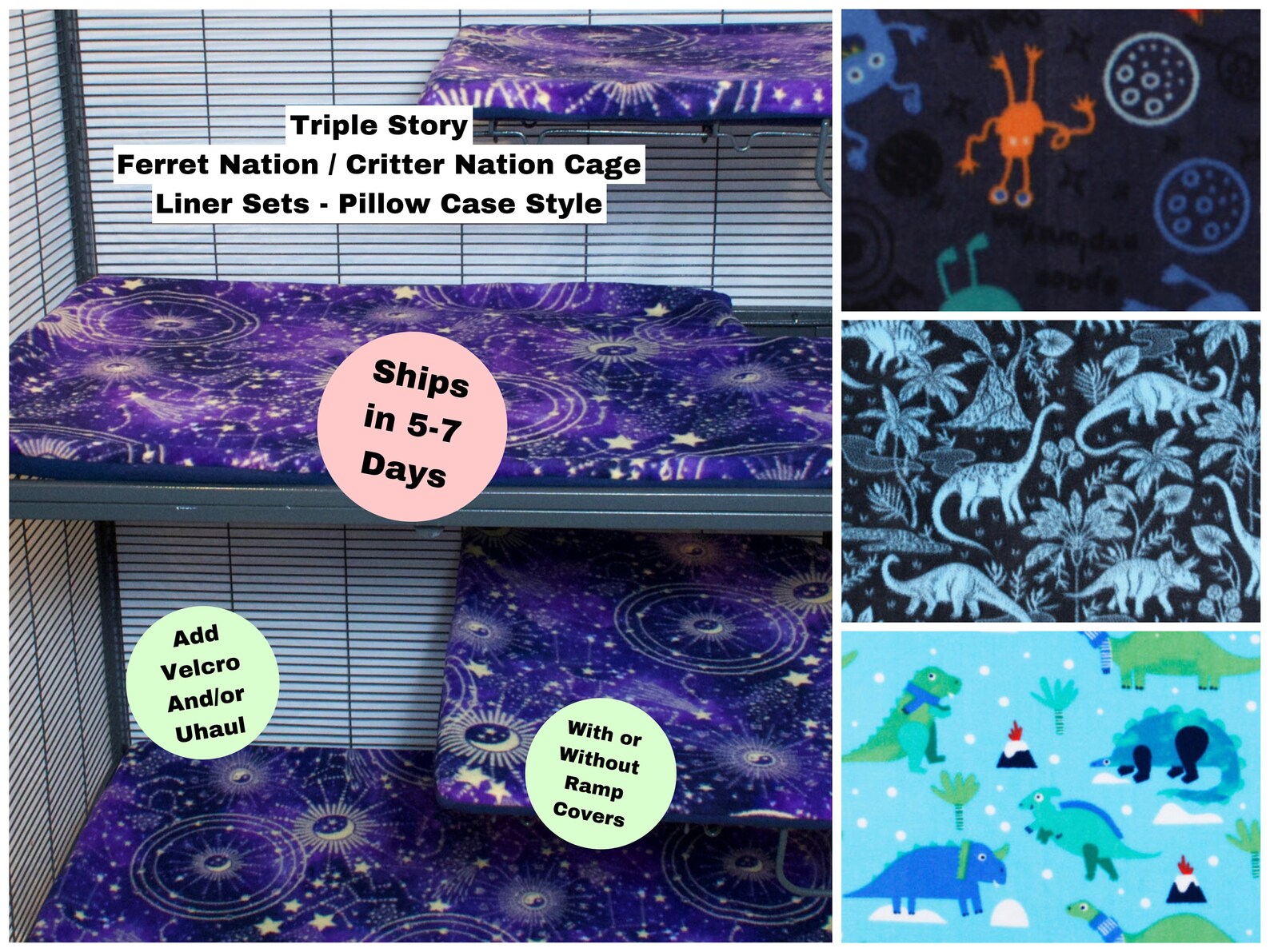 Triple Ferret Nation / Critter Nation Cage Liner Sets Pillow Etsy