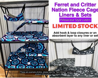 Critter Nation and Ferret Nation Cage Liners and Sets, Pillowcase Style, Limited Stock