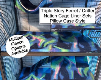 Triple Ferret Nation / Critter Nation Cage Liner Sets - Pillow Case Style