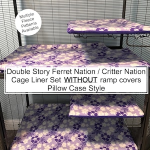 Fleece Cage Liner Set for Ferret Nation & Critter Nation (No Ramp Covers) - Pillowcase Style