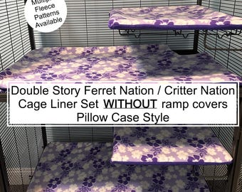 Fleece Cage Liner Set for Double Story Ferret Nation & Critter Nation (No Ramp Covers)
