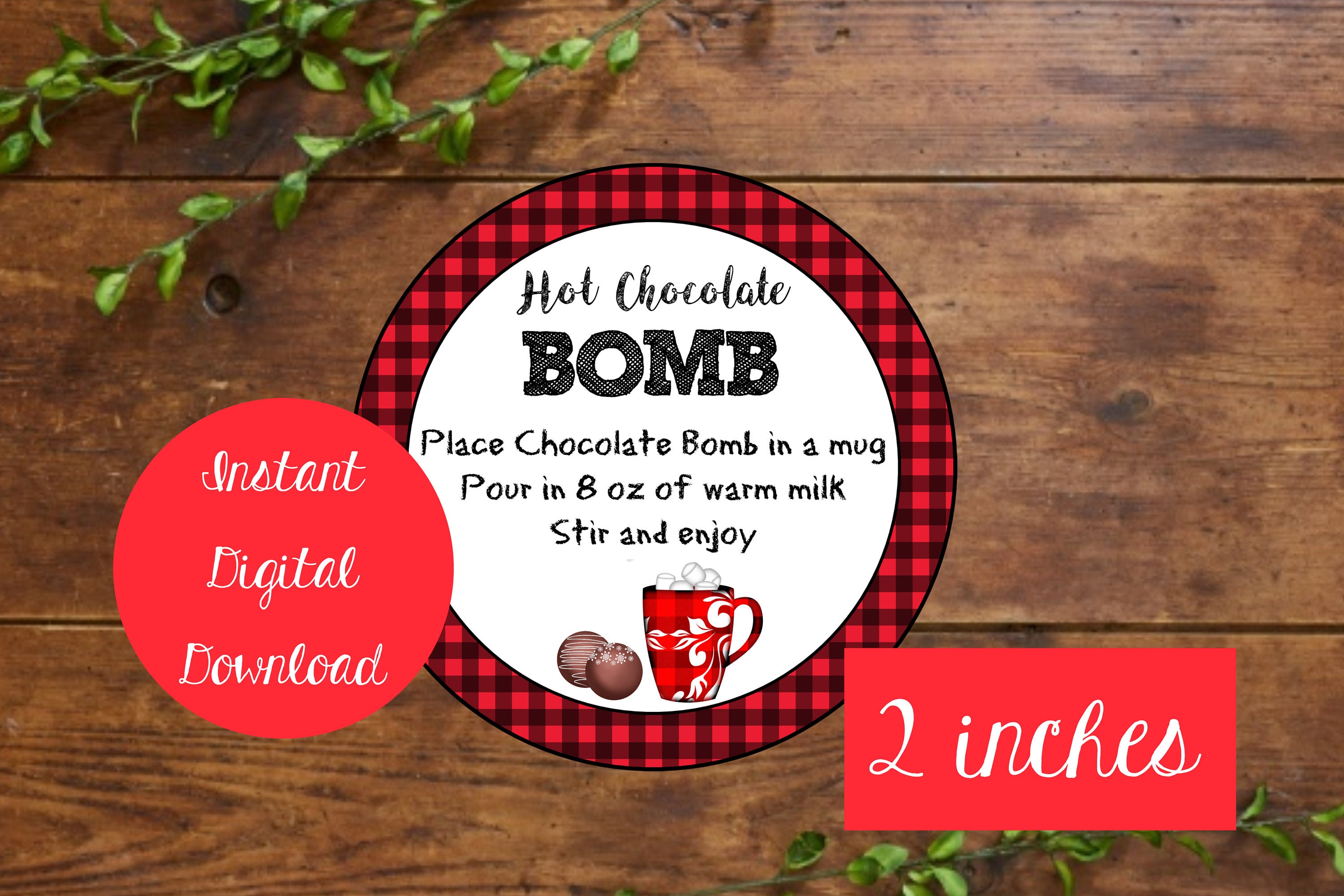 Hot Chocolate Bomb Tags Christmas Hot Cocoa Bomb Tags Red &amp; | Etsy